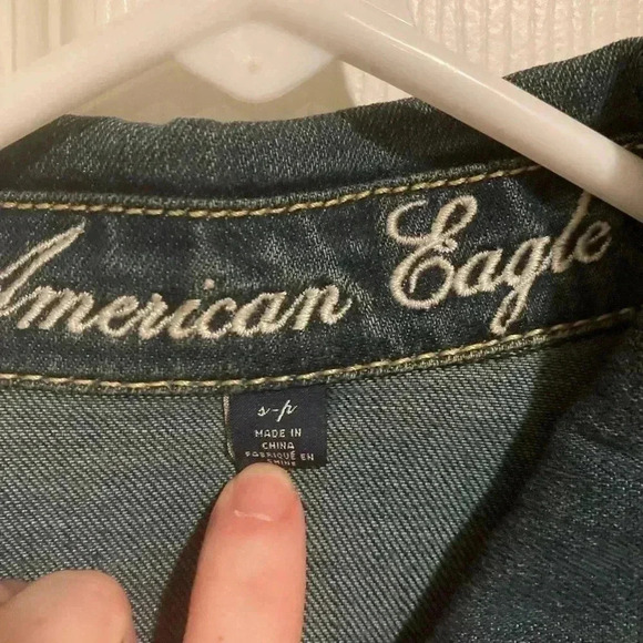 American Eagle Outfitters Women’s Denim Jean Jacket Sz. S petite - Picture 7 of 7